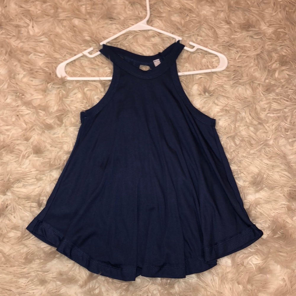 High neck ribbed tank top